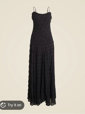 J. Crew Black Eyelet Maxi Slip Dress